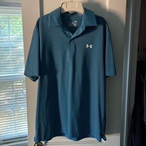 Gray and Blue Under Armour Golf Polo